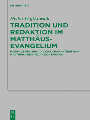 cover image of Tradition und Redaktion im Matthäusevangelium